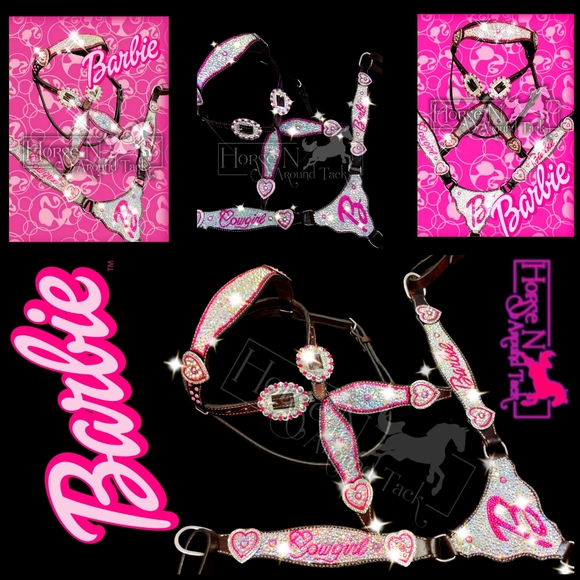 Custom Bling headstall set Barbie! Sold! Custom orders are open - Picture 2 of 8